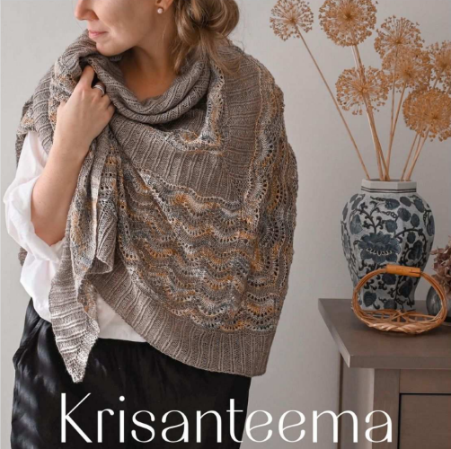 Вяжи.ру - Inese Sang → Вязаная спицами шаль Krisanteema